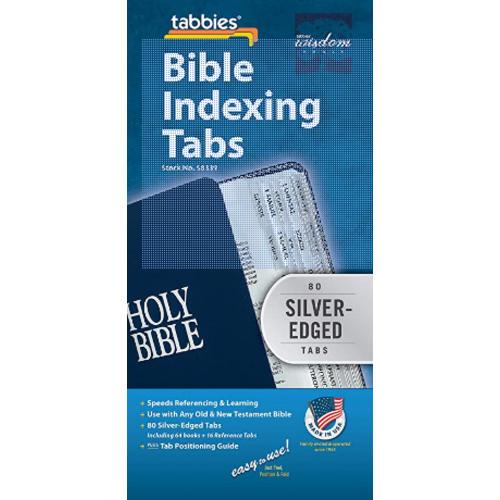 TABBIES Bible Tab-Protestant-Slv & Blk: Classic Silver-Edged Bible Tabs