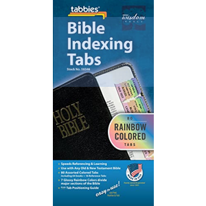 TABBIES Bible Tab-Protestant-Rain: Rainbow Bible Tabs