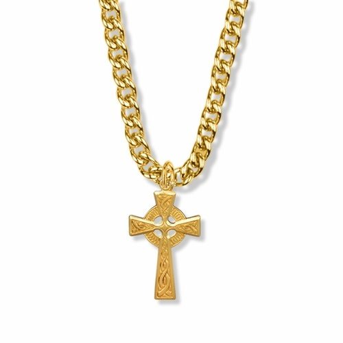 NECKLACE CELTIC CROSS GOLD 24" Chain
