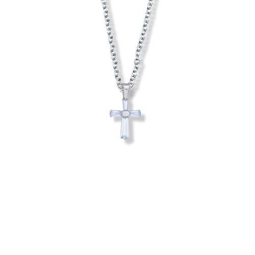 JUNE BIRTHSTONE CROSS CHILD'S NECKLACE 16" CHAIN JUNE BIRTHSTONE CROSS CHILD'S NECKLACE 16" CHAIN