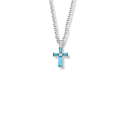 DECEMBER BIRTHSTONE CROSS CHILD'S NECKLACE 16" CHAIN DECEMBER BIRTHSTONE CROSS CHILD'S NECKLACE 16" CHAIN