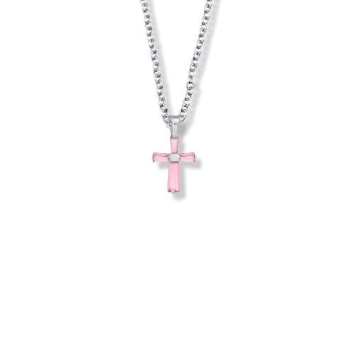 OCTOBER BIRTHSTONE CROSS CHILD'S NECKLACE 16" CHAIN OCTOBER BIRTHSTONE CROSS CHILD'S NECKLACE 16" CHAIN