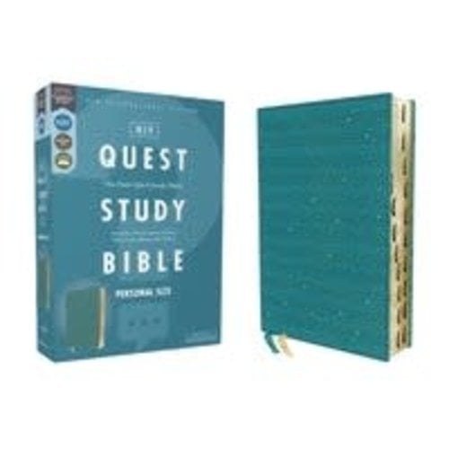 NIV, QUEST STUDY BIBLE, PERSONAL SIZE, LEATHERSOFT, TEAL, THUMB INDEXED, COMFORT PRINT NIV, QUEST STUDY BIBLE, PERSONAL SIZE, LEATHERSOFT, TEAL, THUMB INDEXED, COMFORT PRINT