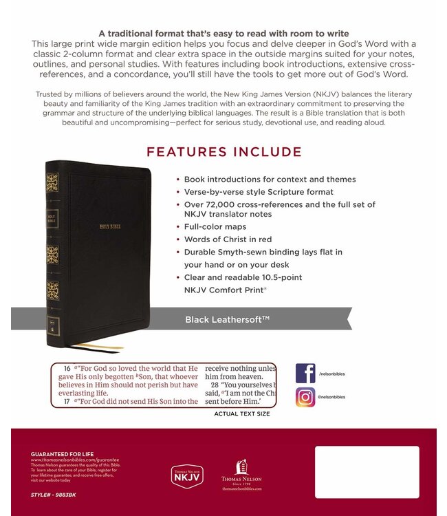 NKJV Large Print, Wide Margin Reference Bible