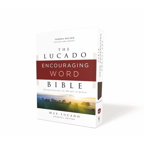 Lucado Encouraging Word Bible, Brown, Leathersoft, Comfort Print: Holy Bible, New King James Version