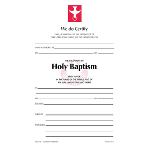 Certificate - Holy Baptism (pack of 25)