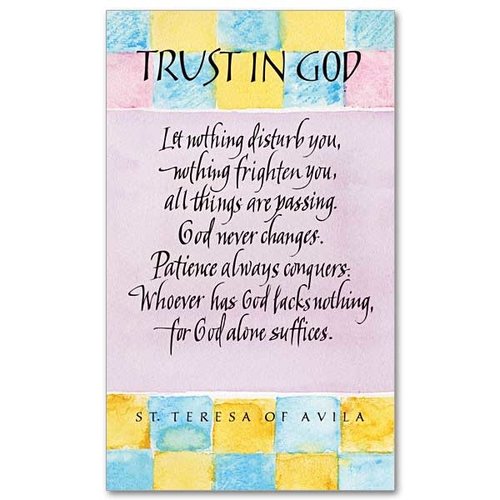 TRUST IN GOD PRAYER CARD TRUST IN GOD PRAYER CARD