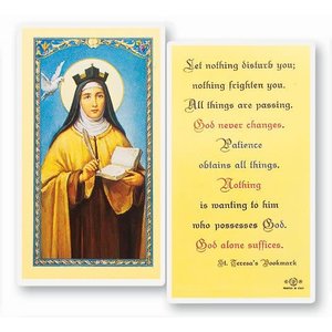 St Teresa's Bookmark Prayer Card