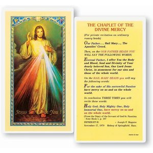 Chaplet of the Divine Mercy -Prayer Card