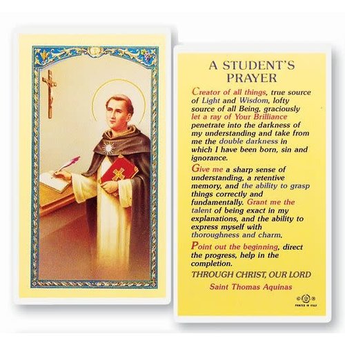 STUDENT'S PRAYER PRAYER CARD