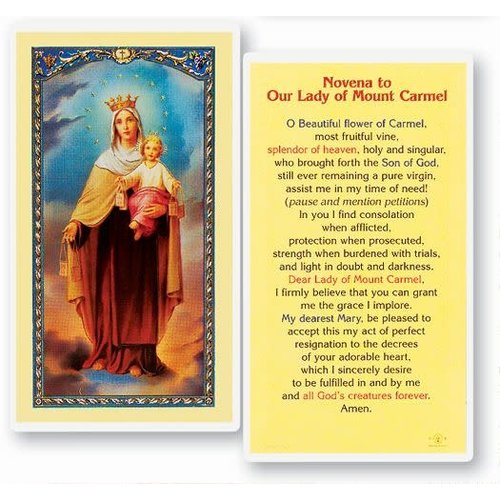 Novena To Our Lady of Mt Carmel Holy Card