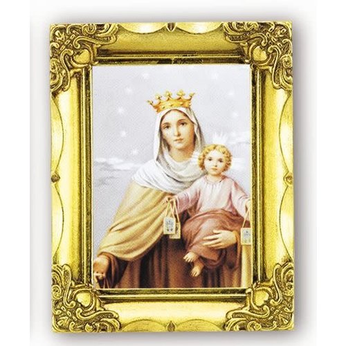 OUR LADY OF MT. CARMEL PRINT IN ANTIQUE GOLD FRAME OUR LADY OF MT. CARMEL PRINT IN ANTIQUE GOLD FRAME