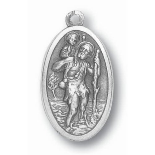 Saint Christopher Medal 1.5" Oxidized