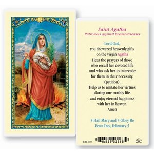 St Agatha Prayer Card (Breast Cancer)