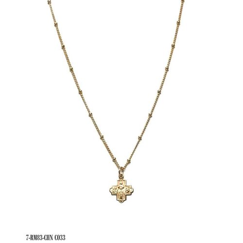 Tiny 4-Way Cross Gold Dot Necklace by Andrea Barnett Tiny 4-Way Cross Gold Dot Necklace by Andrea Barnett