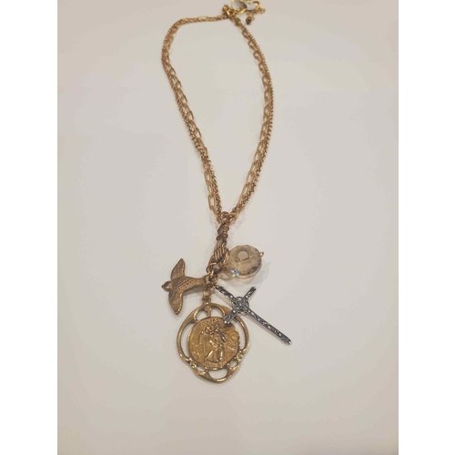 3-Tier 4-Way Celtic & Dove Pearl Moonstone Necklace by Andrea Barnett 3-Tier 4-Way Celtic & Dove Pearl Moonstone Necklace by Andrea Barnett