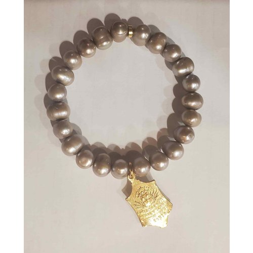 Silver Pearl St Teresa Bracelet by Andrea Barnett Silver Pearl St Teresa Bracelet by Andrea Barnett