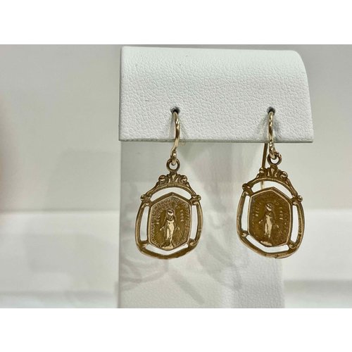 Bronze Miraculous Medal Earrings by Andrea Barnett Bronze Miraculous Medal Earrings by Andrea Barnett