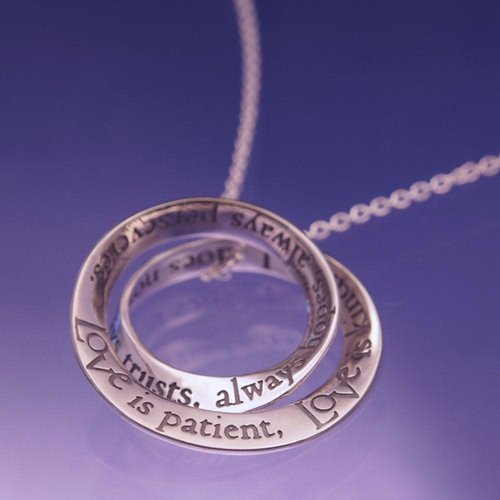 LOVE IS PATIENT Double Mobius Sterling Necklace by Laurel Elliott LOVE IS PATIENT Double Mobius Sterling Necklace by Laurel Elliott