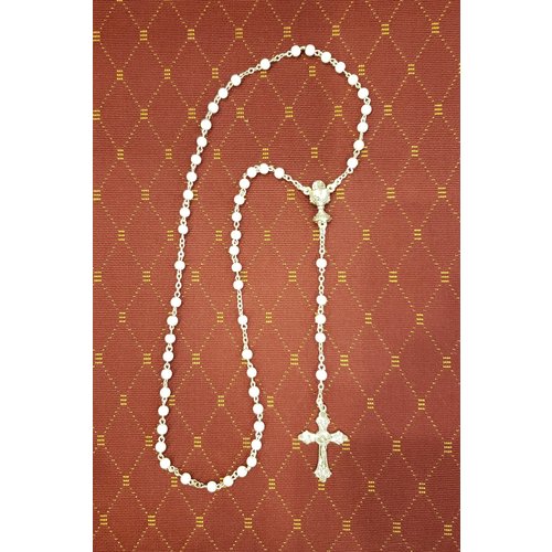 ROSARY FIRST COMMUNION CHALICE WHITE BEADS ROSARY FIRST COMMUNION CHALICE WHITE BEADS