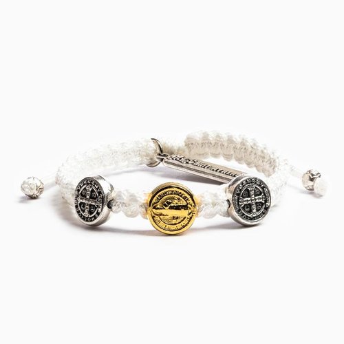 MY SAINT MY HERO First Holy Communion Bracelet 3 medal Mixed- White MY SAINT MY HERO First Holy Communion Bracelet 3 medal Mixed- White