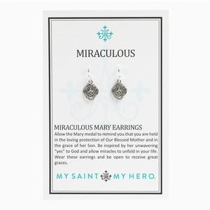 MY SAINT MY HERO Miraculous Mary Earrings - Silver