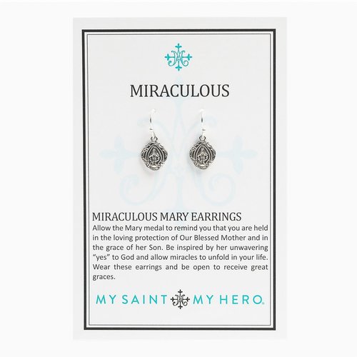 MY SAINT MY HERO Miraculous Mary Earrings - Silver MY SAINT MY HERO Miraculous Mary Earrings - Silver
