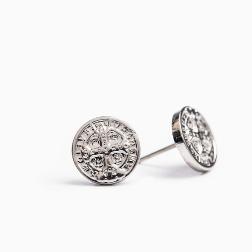 MY SAINT MY HERO Benedictine Stud Earrings - Silver MY SAINT MY HERO Benedictine Stud Earrings - Silver