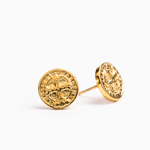 MY SAINT MY HERO Benedictine Stud Earrings - Gold MY SAINT MY HERO Benedictine Stud Earrings - Gold