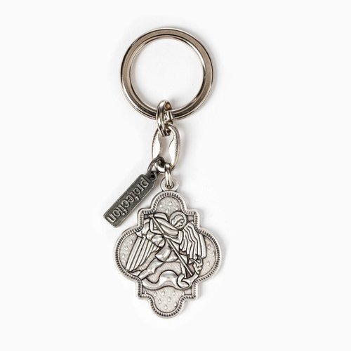 MY SAINT MY HERO Armor of Protection Archangel Michael Key Ring - Silver MY SAINT MY HERO Armor of Protection Archangel Michael Key Ring - Silver