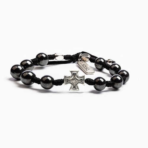 MY SAINT MY HERO Honor Blessing Bracelet in Silver- Black-Hematite MY SAINT MY HERO Honor Blessing Bracelet in Silver- Black-Hematite