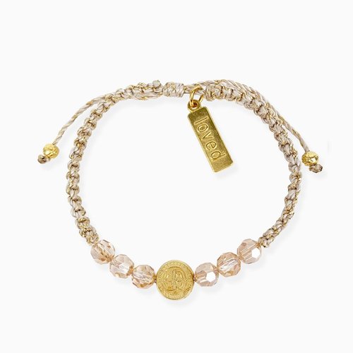 MY SAINT MY HERO A Mother's Love Blessing for My Child Bracelet in Gold- Metallic Gold- Golden MY SAINT MY HERO A Mother's Love Blessing for My Child Bracelet in Gold- Metallic Gold- Golden