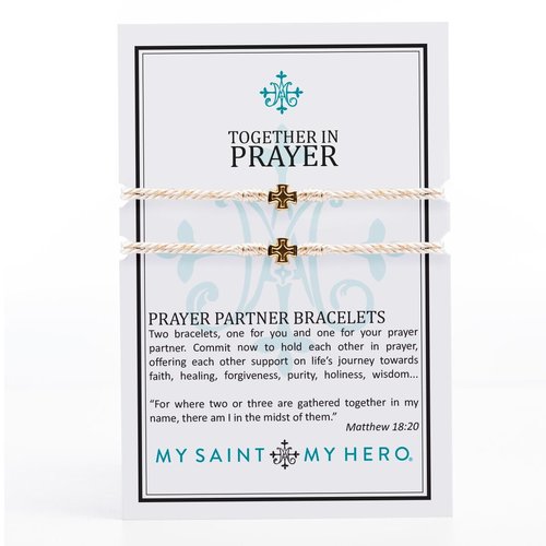 MY SAINT MY HERO Together in Prayer Bracelet Set w/ 1/1 medal in Gold- Metallic Gold MY SAINT MY HERO Together in Prayer Bracelet Set w/ 1/1 medal in Gold- Metallic Gold