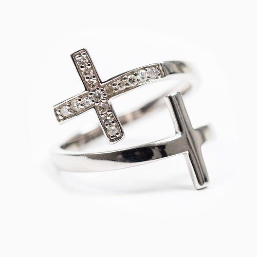 MY SAINT MY HERO Pillar Of Faith Ring - Adjustable Size - Sterling Silver/ Diamond 0.14cts MY SAINT MY HERO Pillar Of Faith Ring - Adjustable Size - Sterling Silver/ Diamond 0.14cts