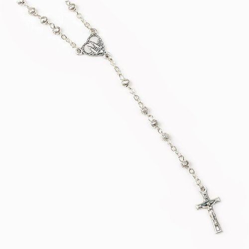 MY SAINT MY HERO Medjugorie Rose Beads Rosary - Silver MY SAINT MY HERO Medjugorie Rose Beads Rosary - Silver