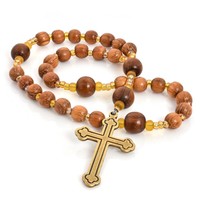 Anglican Rosary Bayong Wood  With Trefoil Cross