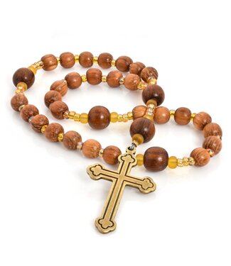 Anglican Rosary Bayong Wood  With Trefoil Cross