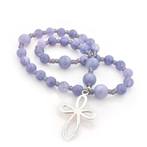 Anglican Rosary Tanzanite With Infinity Loop Sterling Cross by Full Circle Beads