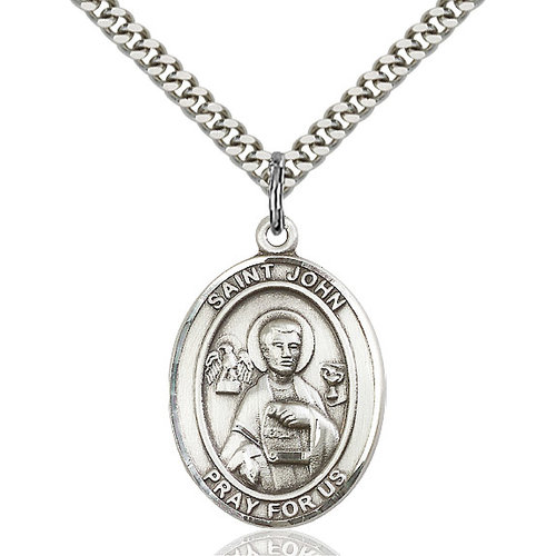 Bliss St. John the Apostle Pendant - Oval, Large, Sterling Silver Bliss St. John the Apostle Pendant - Oval, Large, Sterling Silver
