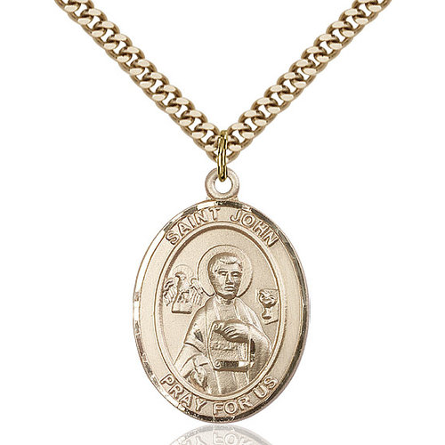 Bliss St. John the Apostle Pendant - Oval, Large, 14kt Gold Filled Bliss St. John the Apostle Pendant - Oval, Large, 14kt Gold Filled