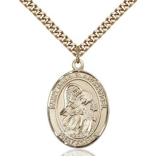 Bliss St. Gabriel the Archangel Pendant - Oval, Large, 14kt Gold Filled Bliss St. Gabriel the Archangel Pendant - Oval, Large, 14kt Gold Filled