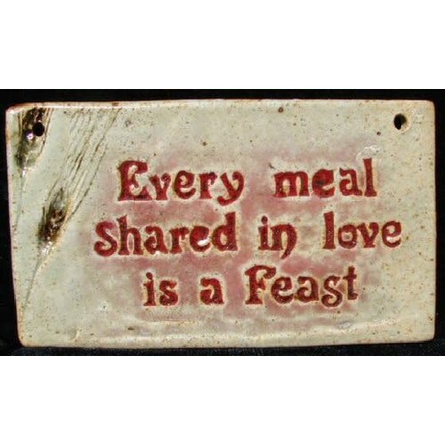 'EVERY MEAL SHARED IN LOVE' MEDIUM RECTANGLE WALL PLAQUE BY SARA RUBIN POTTERY 'EVERY MEAL SHARED IN LOVE' MEDIUM RECTANGLE WALL PLAQUE BY SARA RUBIN POTTERY