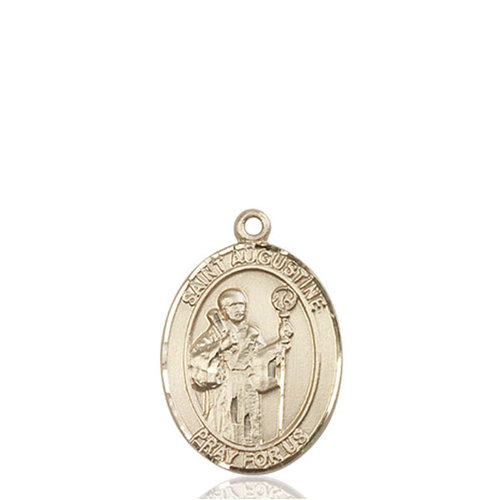 Bliss St. Augustine Medal - Oval, Medium, 14kt Gold
