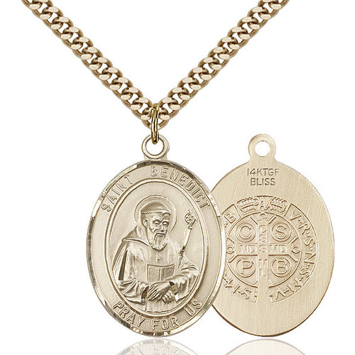 Bliss St. Benedict Pendant - Oval, Large, 14kt Gold Filled Bliss St. Benedict Pendant - Oval, Large, 14kt Gold Filled
