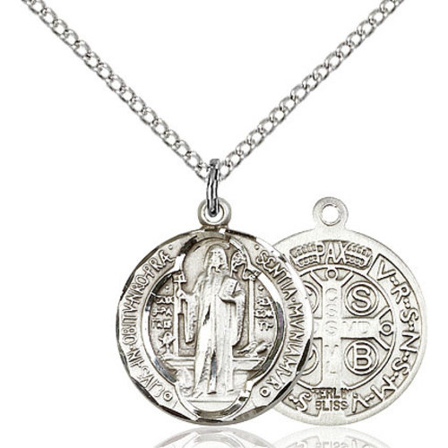 Bliss St. Benedict Pendant - Round, Medium, Sterling Silver Bliss St. Benedict Pendant - Round, Medium, Sterling Silver