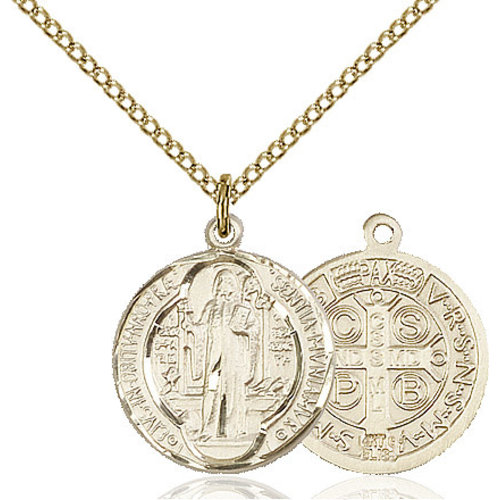 Bliss St. Benedict Pendant - Round, Medium, 14kt Gold Filled Bliss St. Benedict Pendant - Round, Medium, 14kt Gold Filled