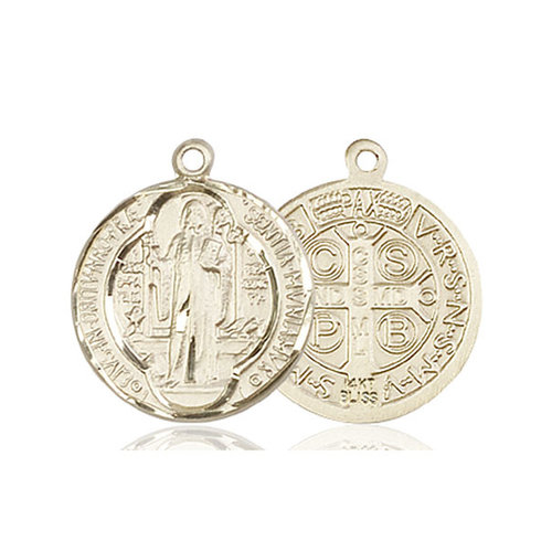 Bliss St. Benedict Medal - Round, Medium, 14kt Gold Bliss St. Benedict Medal - Round, Medium, 14kt Gold
