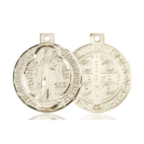 Bliss St. Benedict Medal - Round, Large, 14kt Gold Bliss St. Benedict Medal - Round, Large, 14kt Gold