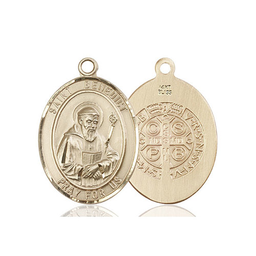 Bliss St. Benedict Medal - Oval, Large, 14kt Gold Bliss St. Benedict Medal - Oval, Large, 14kt Gold