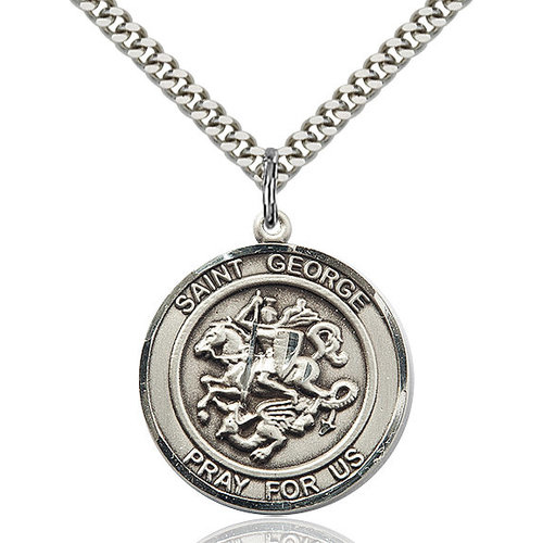 Bliss St. George Pendant - Round, Large, Sterling Silver